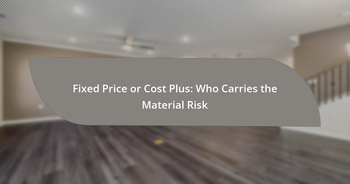 Fixed Price or Cost Plus: Who Carries the Material Risk